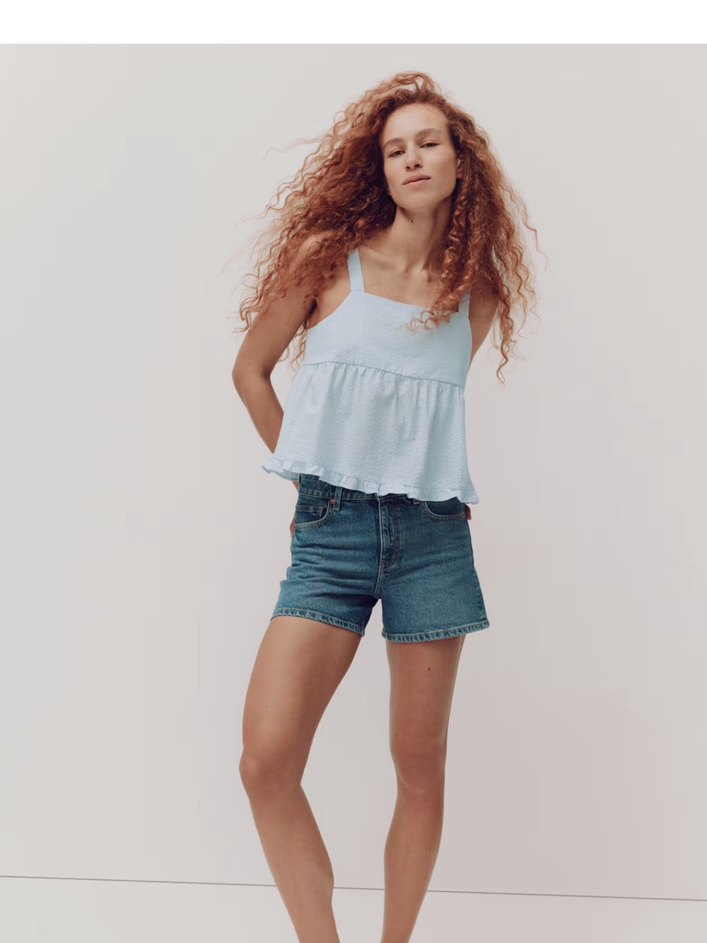 H&M Light Blue Striped Tank Top - Picture 2 of 5